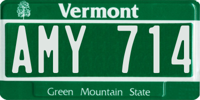 VT license plate AMY714