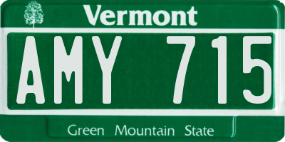 VT license plate AMY715
