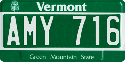 VT license plate AMY716