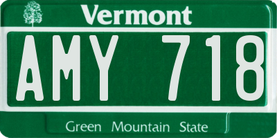 VT license plate AMY718