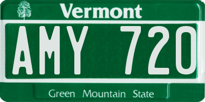 VT license plate AMY720