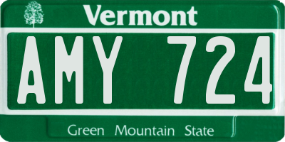 VT license plate AMY724