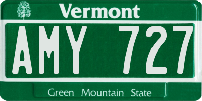 VT license plate AMY727