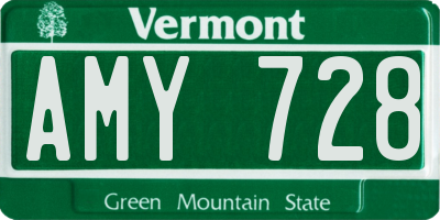 VT license plate AMY728