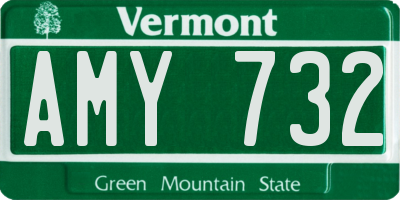 VT license plate AMY732