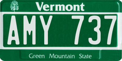 VT license plate AMY737