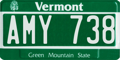 VT license plate AMY738