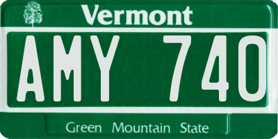 VT license plate AMY740