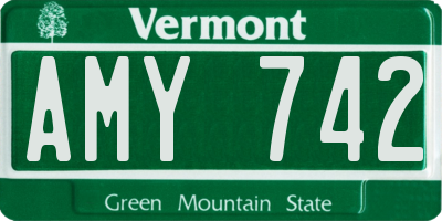 VT license plate AMY742