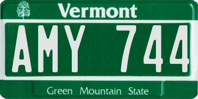 VT license plate AMY744