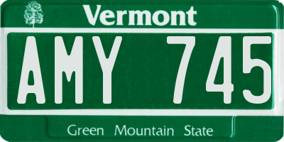 VT license plate AMY745