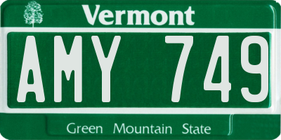 VT license plate AMY749