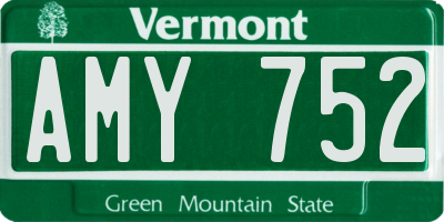 VT license plate AMY752