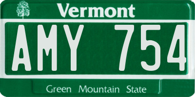 VT license plate AMY754