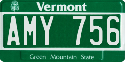 VT license plate AMY756