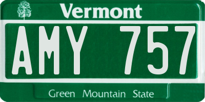 VT license plate AMY757