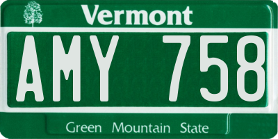 VT license plate AMY758