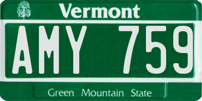VT license plate AMY759