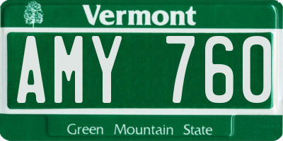 VT license plate AMY760