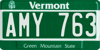 VT license plate AMY763