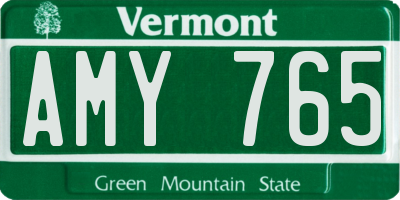 VT license plate AMY765