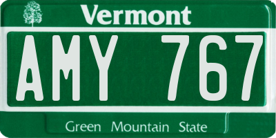 VT license plate AMY767