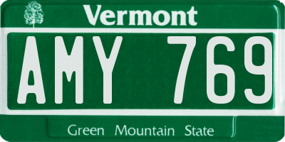 VT license plate AMY769