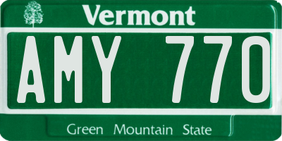 VT license plate AMY770