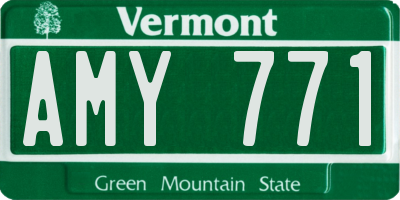 VT license plate AMY771