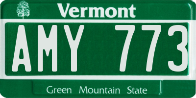 VT license plate AMY773
