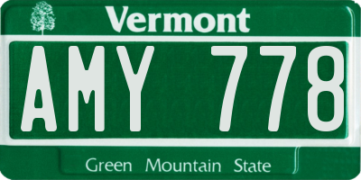 VT license plate AMY778