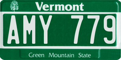 VT license plate AMY779