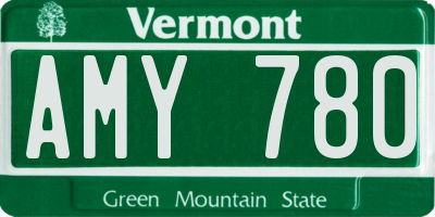 VT license plate AMY780