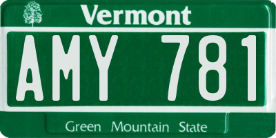 VT license plate AMY781