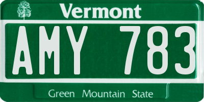 VT license plate AMY783