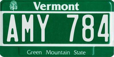 VT license plate AMY784