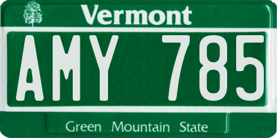 VT license plate AMY785