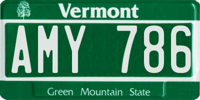 VT license plate AMY786