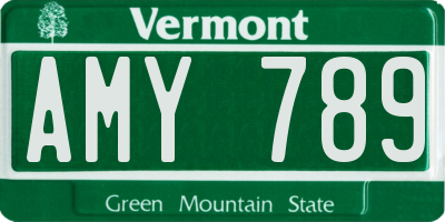 VT license plate AMY789