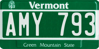 VT license plate AMY793