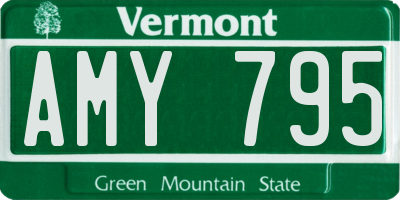 VT license plate AMY795