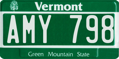 VT license plate AMY798