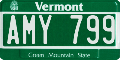 VT license plate AMY799