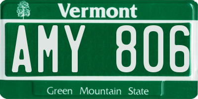 VT license plate AMY806