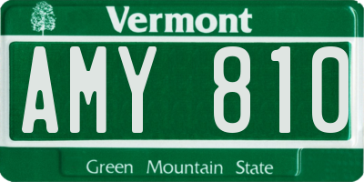 VT license plate AMY810
