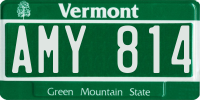 VT license plate AMY814