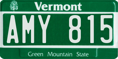 VT license plate AMY815