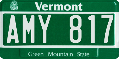 VT license plate AMY817