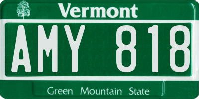 VT license plate AMY818
