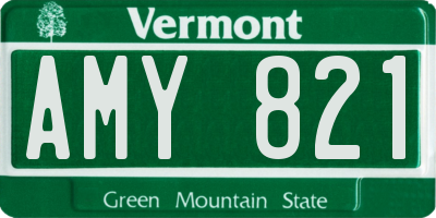 VT license plate AMY821